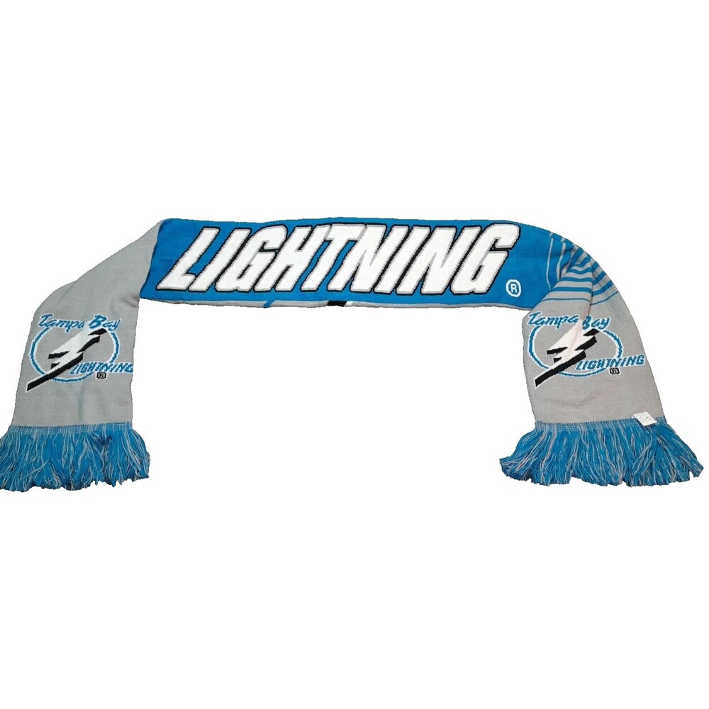 Rare GAME Promotional Tampa Bay Lightning Gray Big Logo 5 foot Scarf Hockey